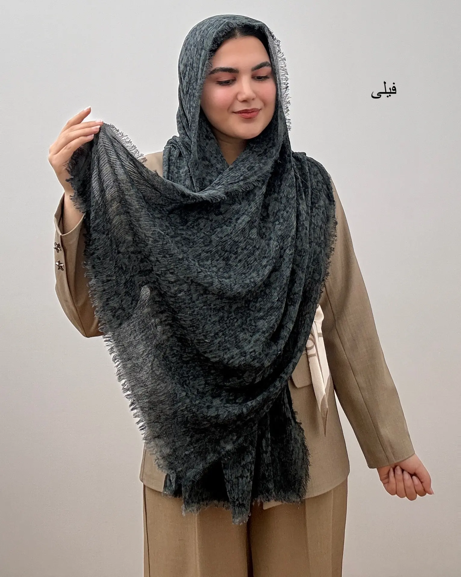 شال زنانه نخی مدل آبرنگی